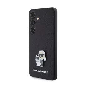   Karl Lagerfeld Saffiano Karl & Choupette Metal Pin Samsung Galaxy S24 tok, fekete
