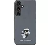 Karl Lagerfeld Saffiano Karl & Choupette Metal Pin Samsung Galaxy S24+ tok, szürke