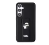 Karl Lagerfeld Gripstand Saffiano Karl&Choupette Pins Samsung Galaxy S24+ tok, fekete