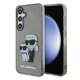   Karl Lagerfeld Glitter Karl&Choupette Samsung Galaxy S24+ tok, fekete