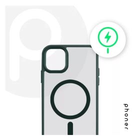   Phoner Apple iPhone 13 Pro Hybrid Mag MagSafe kemény hátlap tok, sötétzöld