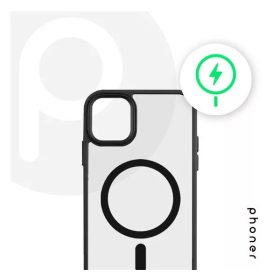   Phoner Apple iPhone 15 Pro Max Hybrid Mag MagSafe kemény hátlap tok, fekete