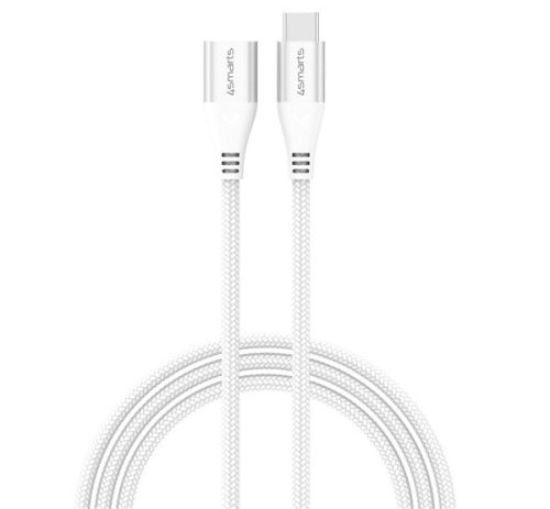 4smarts Extension USB / USB-C töltő- és adatkábel, 60W, 1.5m, fehér