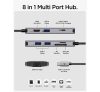 Spigen Multi Hub, szürke (8 Port) PD2303