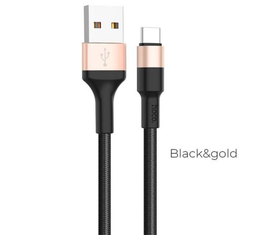 Hoco X26 Xpress USB / USB-C töltő- és adatkábel, 1m, fekete / arany