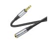 Hoco 3.5mm audio hosszabbító kábel apa / anya kábel, 1m,  fekete