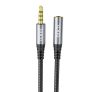 Hoco 3.5mm audio hosszabbító kábel apa / anya kábel, 1m,  fekete