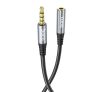 Hoco 3.5mm audio hosszabbító kábel apa / anya kábel, 2m, fekete