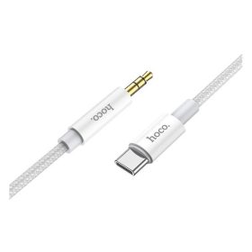 Hoco UPA19 Audio Jack 3,5mm - USB-C kábel, 1m, ezüst