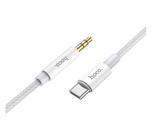 Hoco UPA19 Audio Jack 3,5mm - Type-C kábel, 1m, ezüst