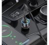 Hoco NZ12 autós töltő 2 x USB QC3.0 18W + Type-C kábel, átlátszó / fekete