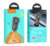 Hoco Z46A autós szivargyújtó töltő, USB-C + USB-A QC3.0, 20W, metálszürke