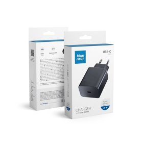   Blue Star hálózati töltő USB-C + 3A PD, 25W, QC 4.0 funkció, fekete