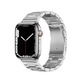 Forcell FA10 Apple Watch 42/44/45/49mm fém szíj, ezüst
