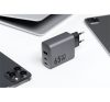 Forcell hálózati gyorstöltő 2xUSB-C + USB-A, PD + QC 4.0, 4A, GaN 65W, szürke
