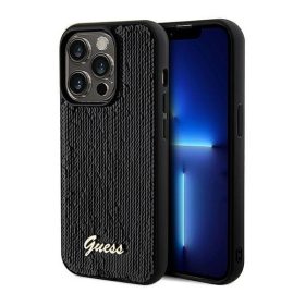 Guess Sequin Script Logo iPhone 14 Pro tok, fekete