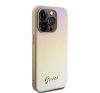 Guess PU Leather Iridescent Metal Script iPhone 15 Pro Max tok, arany