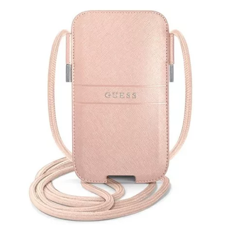 Guess Saffiano Strap GUPHMPSASBPI 6,1" telefontartó táska, rózsaszín
