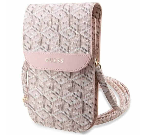CG Mobile Guess 4G Big Logo Cord Stap Crossbody Carcasa Para IPhone 17 Pro MAX (Negro
