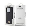 DKNY PU Leather Repeat Pattern Stack Logo Apple Iphone 15 Pro Magsafe tok, fekete