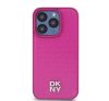 DKNY PU Leather Repeat Pattern Stack Logo Apple iPhone 15 Pro Magsafe tok, rózsaszín