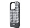 DKNY PU Leather Repeat Pattern Bottom Stripe Apple Iphone 15 Pro tok, fekete