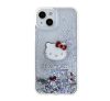 Hello Kitty Liquid Glitter Electroplating Head Logo Apple Iphone 15 hátlap tok, átlátszó