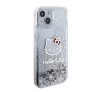 Hello Kitty Liquid Glitter Electroplating Head Logo Apple Iphone 15 hátlap tok, átlátszó