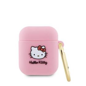   Hello Kitty Liquid Silicone 3D Kitty Head Logo AirPods 1/2 tok, rózsaszín