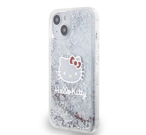 Hello Kitty Liquid Glitter Electroplating Head Logo Apple Iphone 12/12 Pro hátlap tok, átlátszó