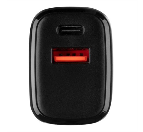 Tactical Base Plug Dual gyorstöltő adapter USB-A+ USB-C, 20W, fekete