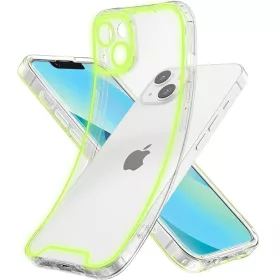   Apple iPhone 15 foszforeszkáló / sötétben világító szilikon tok, sárga