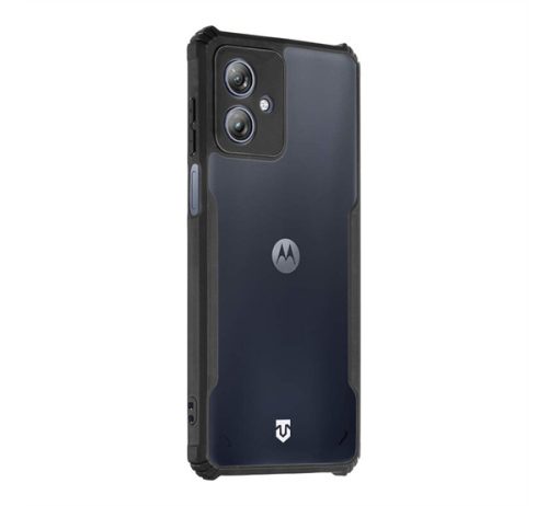 Tactical Quantum Stealth Motorola G54 5G/Power Edition hátlap tok, átlátszó/fekete