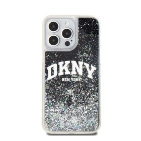   DKNY Liquid Glitter Arch Logo iPhone 15 Pro Max hátlap tok, fekete