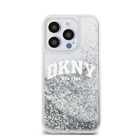   DKNY Liquid Glitter Arch Logo iPhone 14 Pro hátlap tok, átlátszó