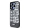 DKNY PU Leather Repeat Pattern Bottom Stripe iPhone 14 Pro Max hátlap tok, fekete