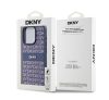 DKNY PU Leather Repeat Pattern Tonal Stripe iPhone 14 Pro Max hátlap tok, kék
