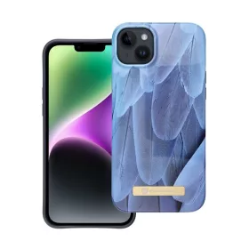   Forcell F-Protect Mirage Apple iPhone 14 Plus Magsafe kompatibilis hátlap tok, madártoll minta, kék