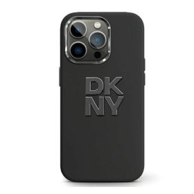   DKNY Liquid Silicone Metal Logo Apple iPhone 15 Pro Max hátlap tok, fekete, DKHCP15XSMCBSK