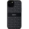 DKNY PU Leather Repeat Pattern Tonal Stripe Apple iPhone 15 Plus hátlap tok, fekete