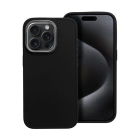   Frame iPhone 15 Pro közepesen ütésálló tok kameravédő kerettel, fekete