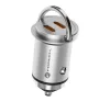 Forcell F-energy Mini autós szivargyújtó töltő 2xUSB-C, PD, 30W, ezüst