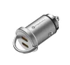 Forcell F-energy Mini autós szivargyújtó töltő 2xUSB-C, PD, 30W, ezüst