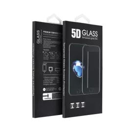   Apple iPhone 12 / 12 Pro, 5D Full Glue tempered glass kijelzővédő üvegfólia, fekete (matt)