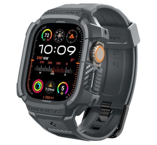 Spigen Rugged Armor Pro Apple Watch Ultra 3 / 2 / 1 49mm tok / szíj, sötétszürke