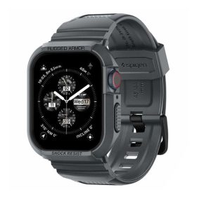   Spigen Rugged Armor Pro Apple Watch 9 / 8 / 7 45mm / SE (2nd / 1st Gen) / 6 / 5 / 4 44mm tok, sötétszürke