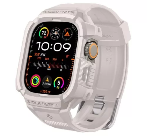 Spigen Rugged Armor Pro Apple Watch Ultra 2 / 1 49mm tok / szíj, bézs