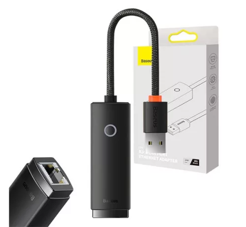 Baseus Lite Series USB-A – RJ45 hálózati adapter, 100Mbps, fekete