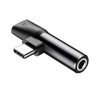 Baseus USB-C-USB-C+Mini Jack 3,5 mm audio adapter, fekete