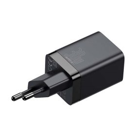   Baseus Super Si Pro gyorstöltő USB-A+ USB-AUSB-C, 30W, fekete